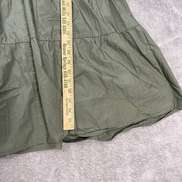 Banana Republic Tiered‎ Mini Dress Women's Large Green Puff Sleeve Cottagecore - Picture 6 of 14